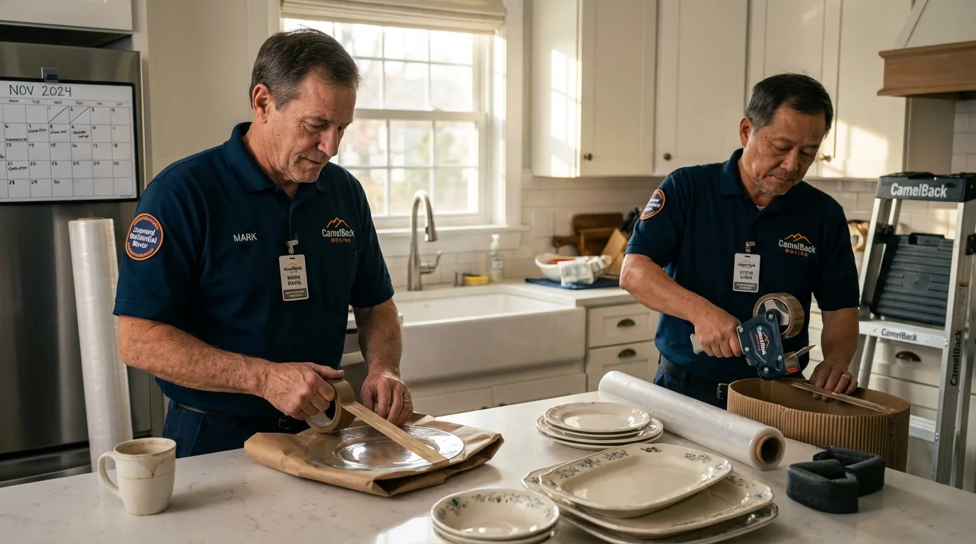 Professional crew packing kitchen dishware in Cordova, AL